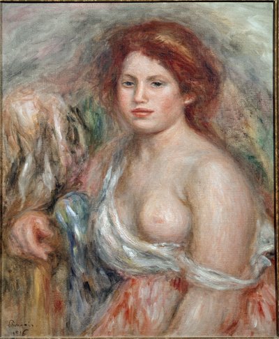 Portret van een schildersmodel door Pierre Auguste Renoir